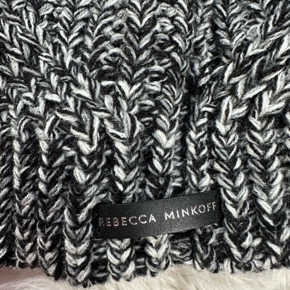 Rebecca Minkoff • Marled Grey Knitted Pom Pom Beanie - Picture 4 of 10
